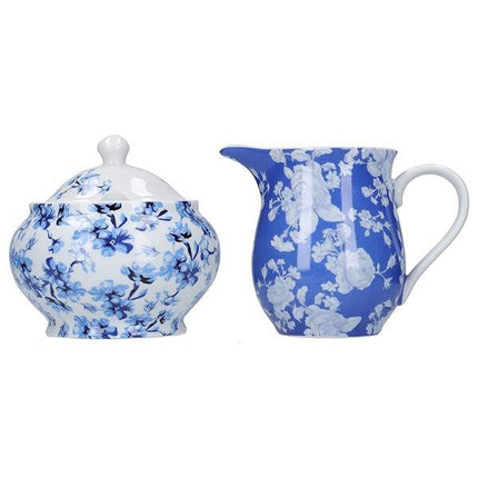MIKASA HAMPTON PORCELAIN SUGAR BOWL AND CREAMER SET