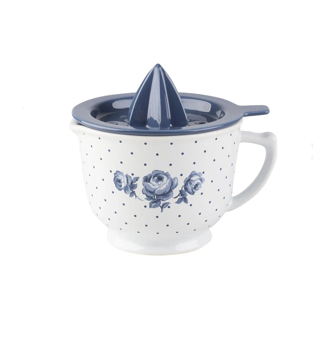 KATIE ALICE VINTAGE INDIGO CERAMIC LEMON JUICER WITH JUG