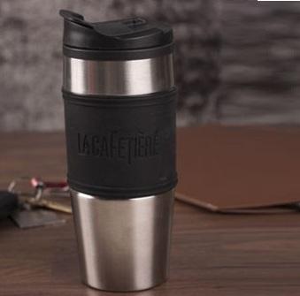 LA CAFETIERE 450ML TRAVEL FLASK PP INNER STAINLESS STEEL OUTER SILVER
