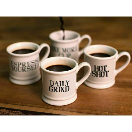 CREATIVE TOPS BAKE STIR IT UP SET OF 4 ESPRESSO TANKARD MUGS