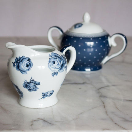 KATIE ALICE VINTAGE INDIGO SUGAR AND CREAMER SET