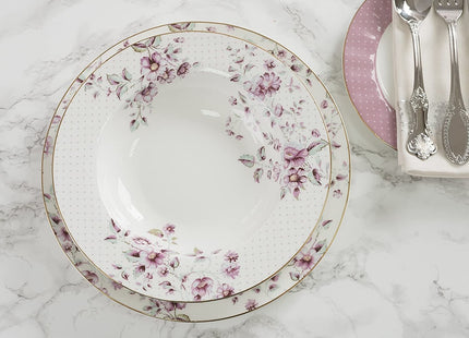 KATIE ALICE DITSY FLORAL RIMMED SOUP PLATE WHITE