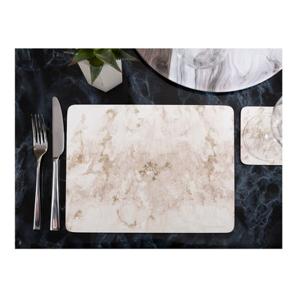 10.5 CM (4") CREATIVE TOPS GRAY MARBLE PACK OF 6 PREMIUM PLACEMATS 