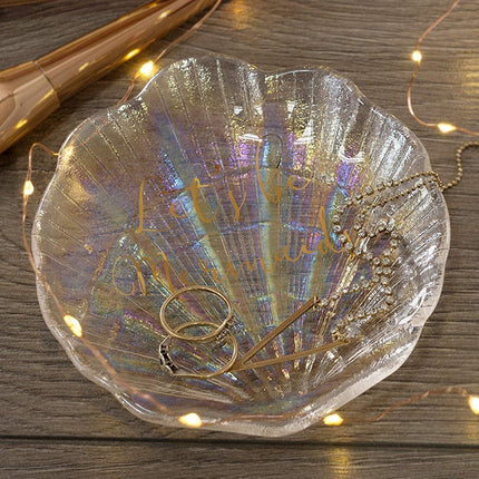 CREATIVE TOPS AVA & I GLASS SHELL TRINKET DISH - LETS BE MERMAIDS