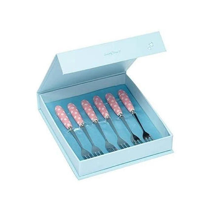 SWEETLY DOES IT DELUXE CERAMIC HANDLED CAKE FORKS