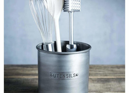 Industrial style metal utensil holder for kitchen