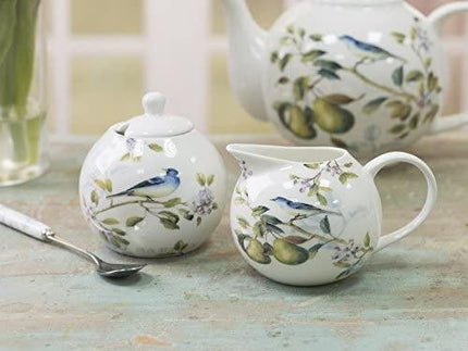 THE ENGLISH TABLE SPRING FRUITS SUGAR BOWL AND CREAMER