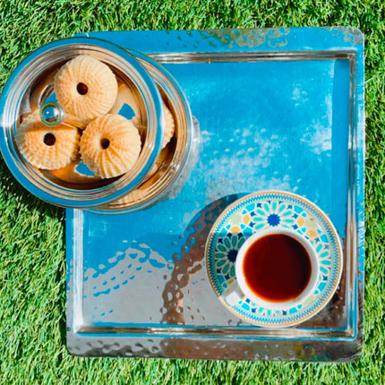 SMALL SQUARE HAMMERED TRAY25 X 22 X 2