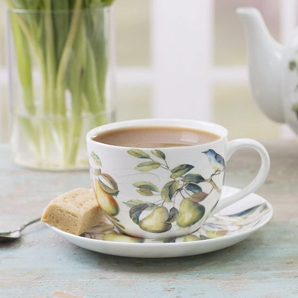 THE ENGLISH TABLE SPRING FRUITS TEA CUP AND SAUCER