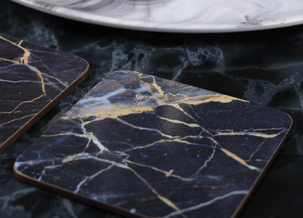 10.5 CM (4") CREATIVE TOPS NAVY MARBLE PACK OF 6 PREMIUM PLACEMATS 
