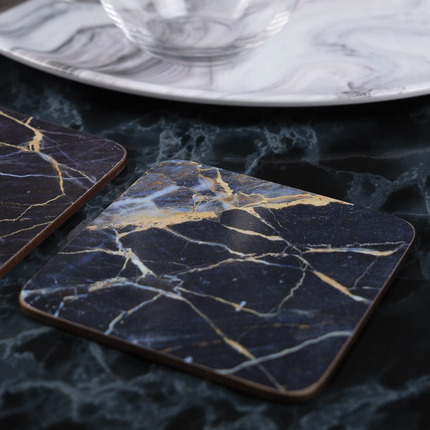 10.5 CM (4") CREATIVE TOPS NAVY MARBLE PACK OF 6 PREMIUM PLACEMATS 