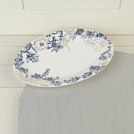 VICTORIA AND ALBERT V&A MUSEUM, PORCELAIN PLATE, PALMERS SILK COLLECTION, PORCELAIN, WHITE, 3 X 34.5 X 24 CM