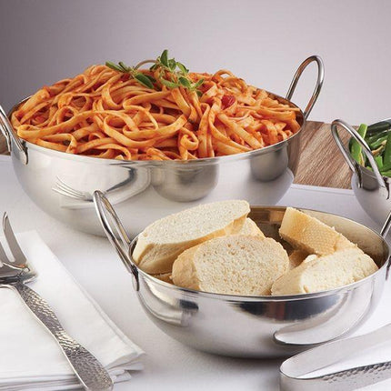 KITCHENCRAFT WORLD OF FLAVOURS INDIAN STAINLESS STEEL LARGE BALTI DISH 26CM