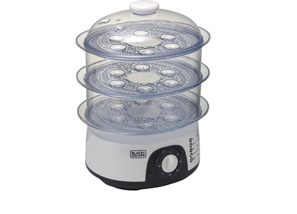 Black &amp; Decker 775W 10L 3-Ply Food Steamer with Timer White 