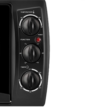 فرن تحميص زجاج مزدوج متعدد الوظائف من بلاك أند ديكر سعة 19 لتر