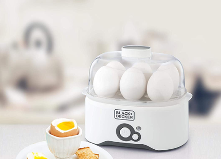 جهاز طهي البيض من بلاك اند ديكر - ابيض ، 6 بيضات