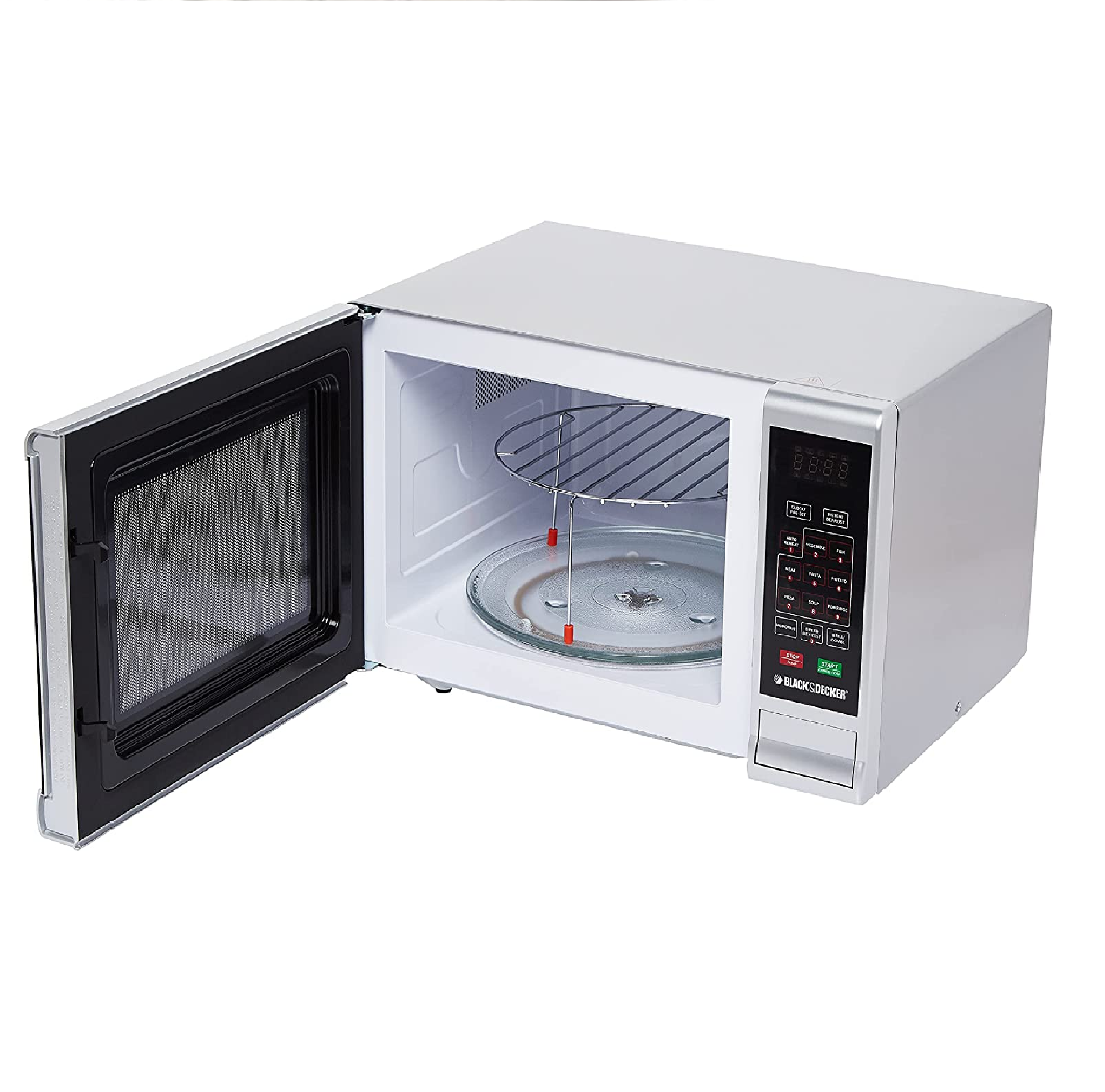 Black+Decker Microwave Oven with Grill 30 L, Silver - MZ3000PG