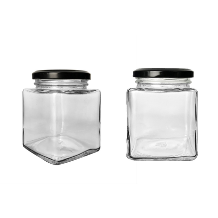 مرتبان زجاج مربع 700 مل