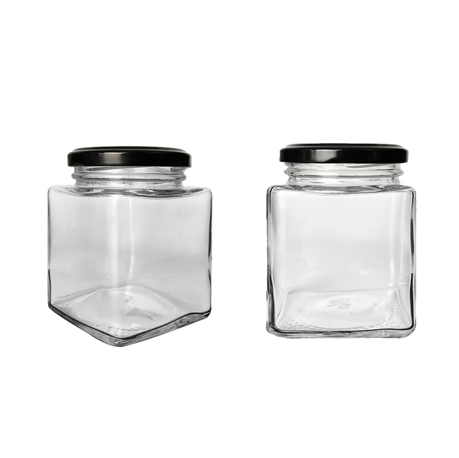 Square glass jar 700 ml