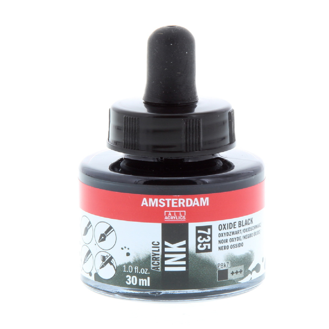 AMESTERDAM 30ML ACRYLIC INK-BLACK 