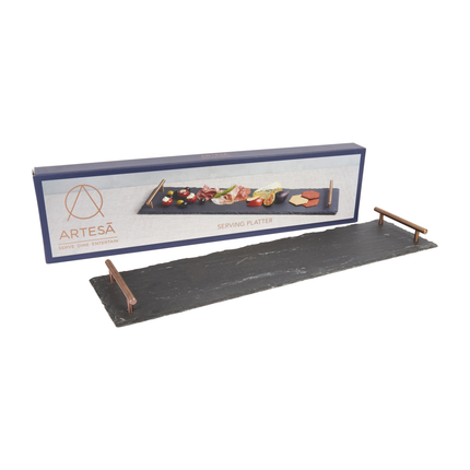 Artesà serving board 60 x 15 x 3,5 cm slate black/copper