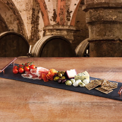 Artesà serving board 60 x 15 x 3,5 cm slate black/copper