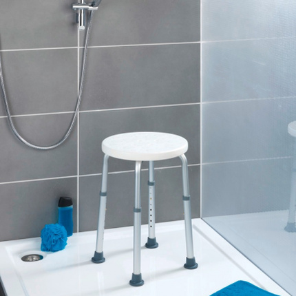 مقعد حمام سيكيورا 45.5 × 39.5-57.5 سم من وينكو  أبيض/فضي