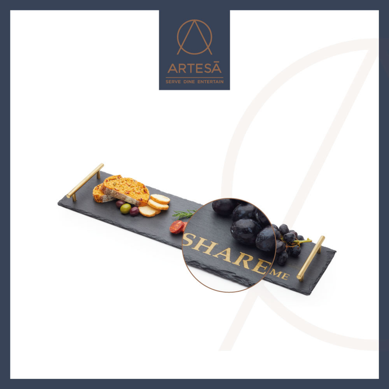 Artesà serving board 60 x 15 x 3,5 cm slate copper/black