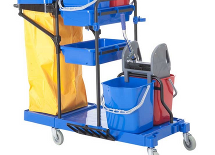 PLASTIC MULTI-FUNCTIONAL CLEANING TROLLEY JANITOR CART