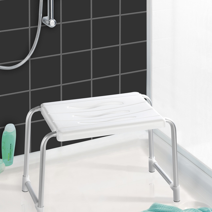 مقعد استحمام سيكيورا 32×50 سم المنيوم من وينكو  فضي/ابيض