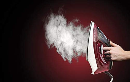 Black &amp; Decker Steam Iron with Anti-Drip Function, Red, 1600 Watts 