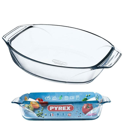 جاط زجاج مستطيل من بايركس - 30 × 21 سم