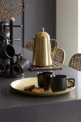 MASTERCLASS BRASS EFFECT KITCHEN ROLL HOLDER, BLACK/BRASS, 15 X 15 X 35 CM