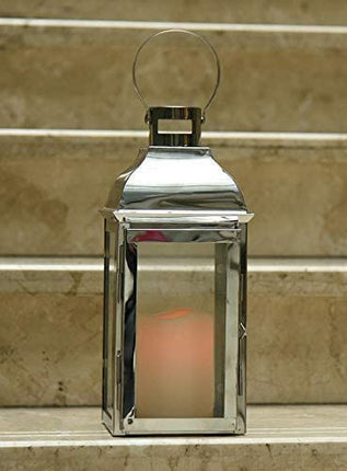 SILVER DECORATIVE LANTERNS 25CM