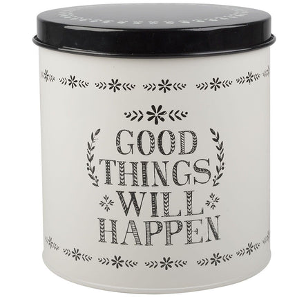 CREATIVE TOPS STIR IT UP GOOD THINGS STORAGE TIN WHITE