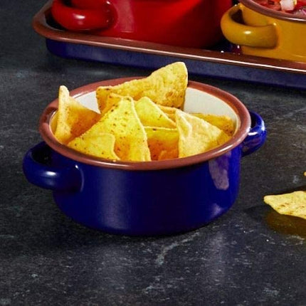 KitchenCraft World of Flavours Enamel Serving Dish / Tapas Bowl, 14 cm (5.5") - Blue