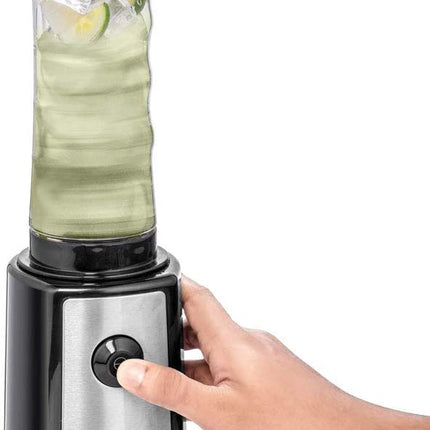 BLACK+DECKER 300W 6 PIECE PERSONAL COMPACT SPORTS BLENDER/SMOOTHIE MAKER, SILVER/BLACK - SBX300-B5