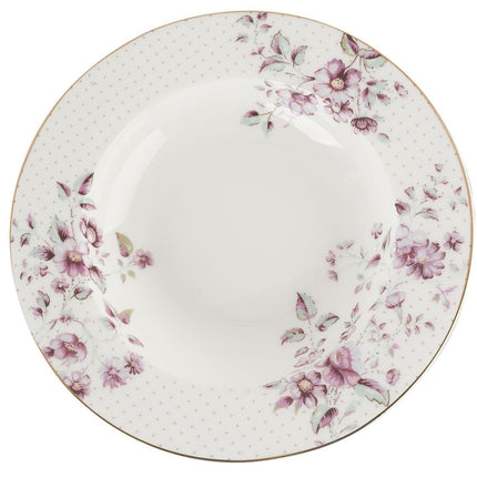 KATIE ALICE DITSY FLORAL RIMMED SOUP PLATE WHITE