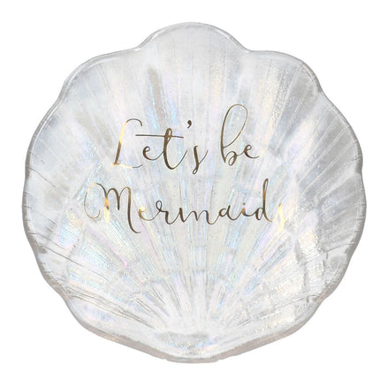 CREATIVE TOPS AVA & I GLASS SHELL TRINKET DISH - LETS BE MERMAIDS