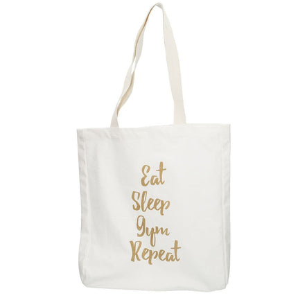 CREATIVE TOPS AVA & I CANVAS BAG - EAT SLEEP GYM REPEAT (β)