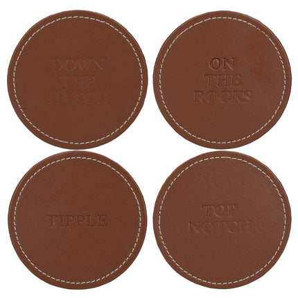 CREATIVE TOPS EARLSTREE &amp; CO PACK OF 4 FAUX LEATHER COASTERS 