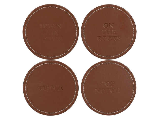 CREATIVE TOPS EARLSTREE &amp; CO PACK OF 4 FAUX LEATHER COASTERS 
