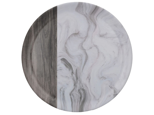 Creative Tops Gray Marble Wood Mix Round Matte Tray 