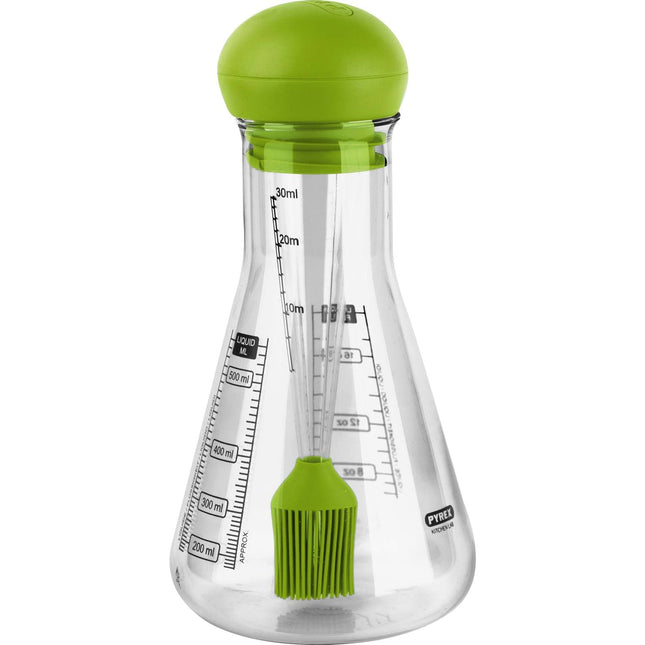 Glass measuring cup and 500ml pyrex brush
