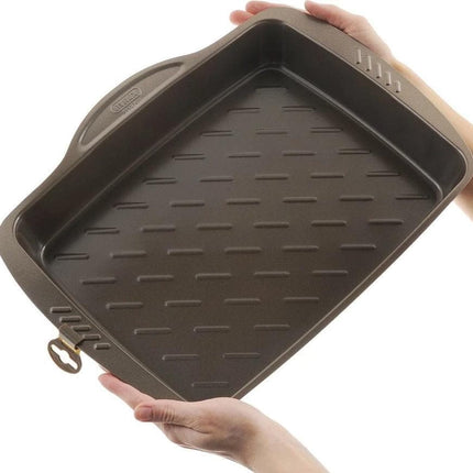 صينيه فرن مستطيله اسمتريا ذهبي 20 * 25 سم