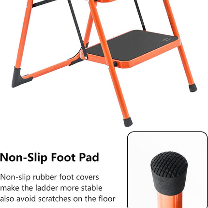 FOLDING 3 STEP LADDER PORTABLE SPACE SAVING LIGHTWEIGHT