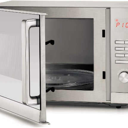 فرن ميكروويف بلاك أند ديكر سعة 30 لترًا مزودًا بشواية ومرآة باللون الفضي