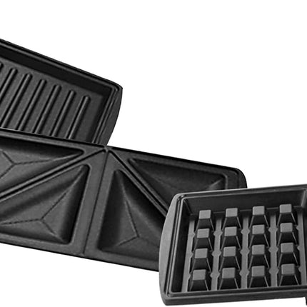 BLACK+DECKER 3 IN 1 SANDWICH AND WAFFLE MAKER 750W BLACK/SILVER