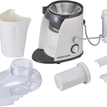 BLACK & DECKER 400W JUICER EXTRACTOR WITH WIDE CHUTE WHITE
