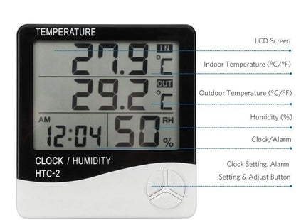 DIGITAL THERMOMETER WHIT HYGROMETER INDOOR OUTDOOR (-50 / 70+ )